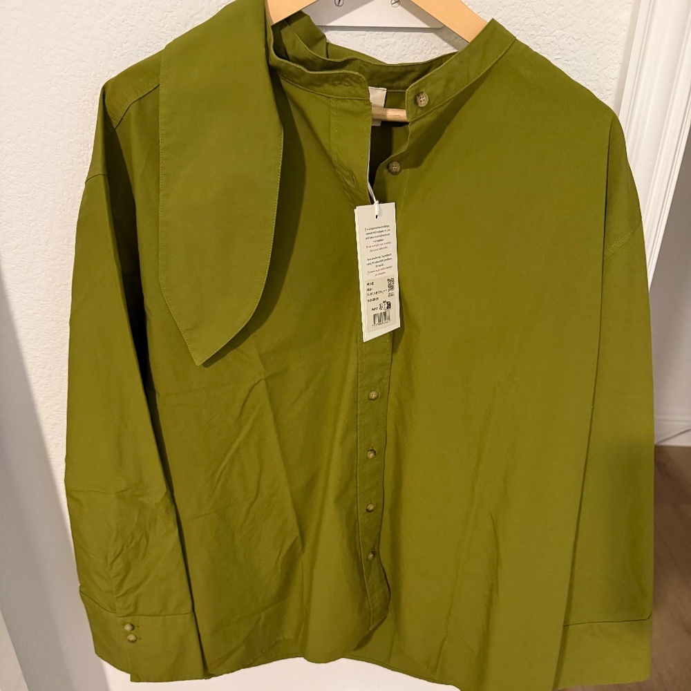 Sezane Millie Shirt Olive - Size 14